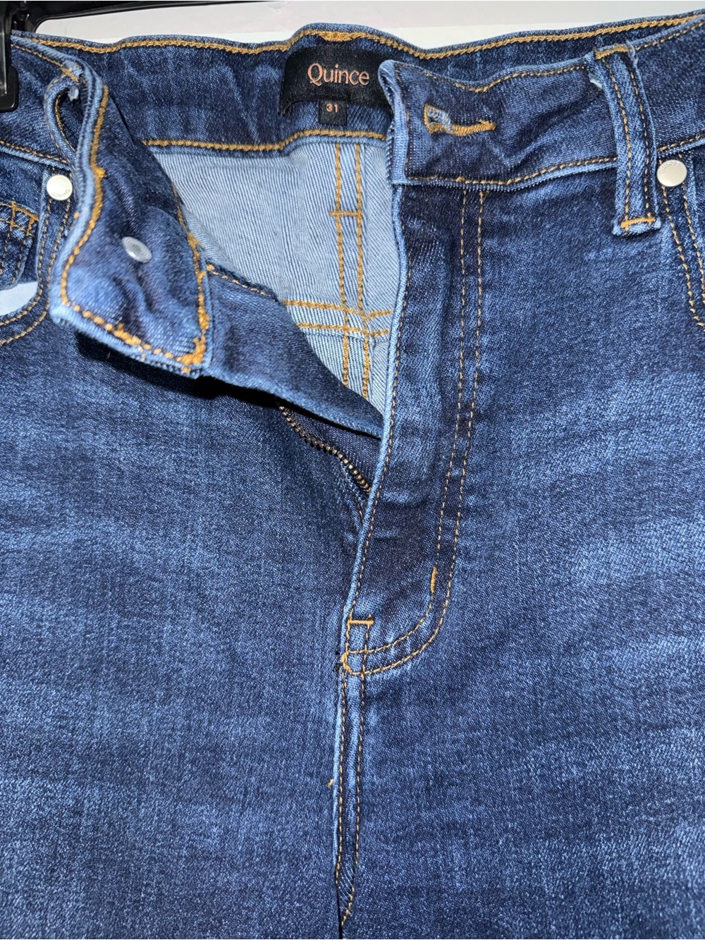 Quince Classic Dark Blue Wide-Leg Women’s Jeans - Picture 3 of 4